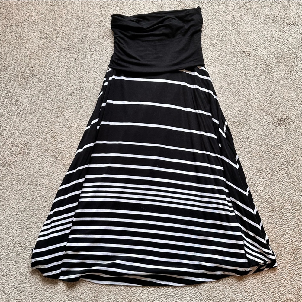 INC Black and White Striped Skirt Size S - Picture 2 of 6